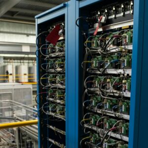 Server rack with network cabling