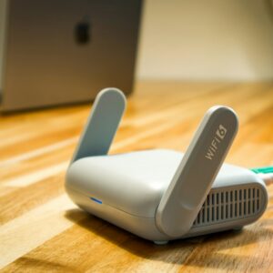 Wi-Fi router on a desk